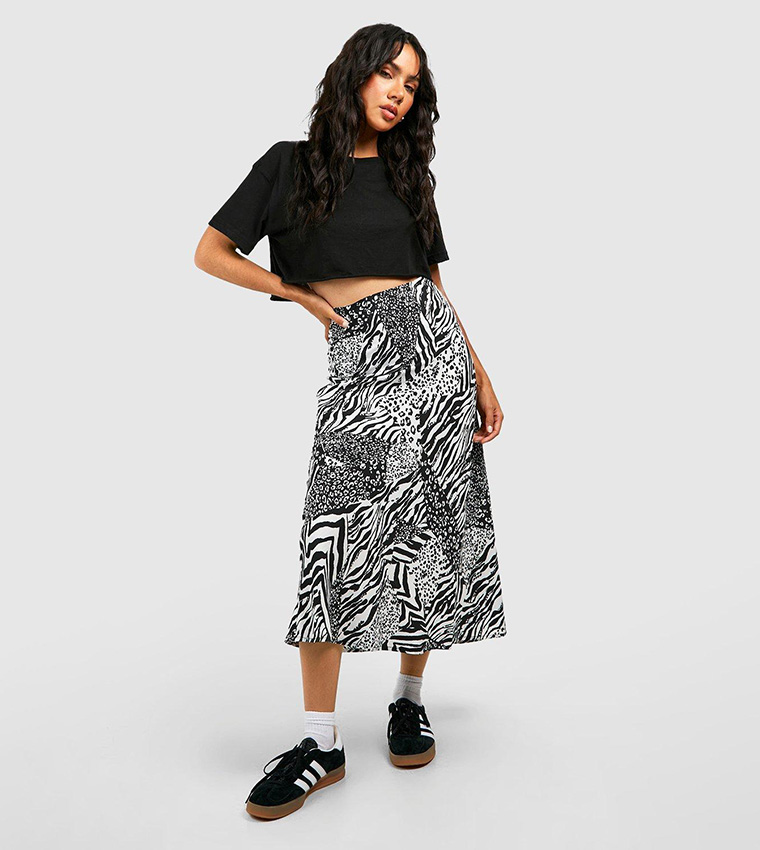 Animal print shop midi skirt xl