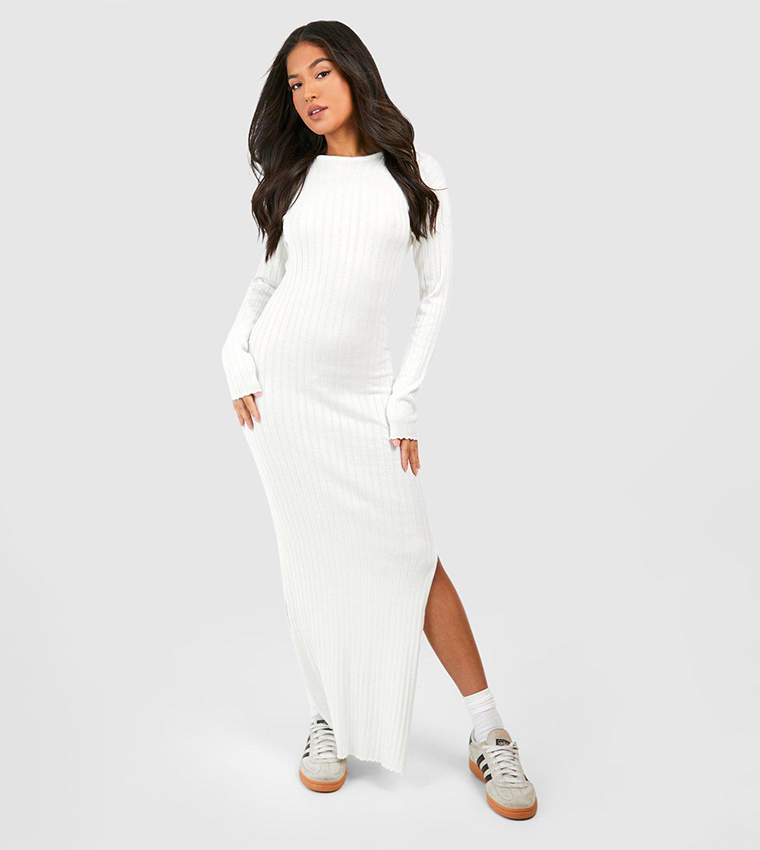 boohoo cream dress Cream Burnout Floral Long Sleeve Scoop Back Mini Dress