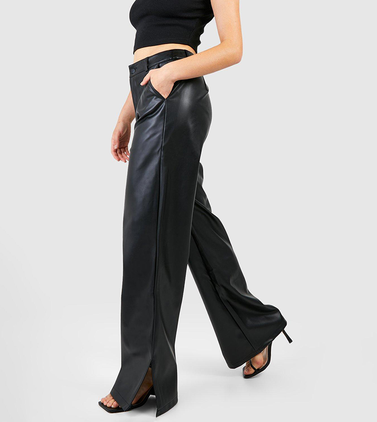 Boohoo Faux High Waisted Leather Pants Buy Boohoo Leather Look