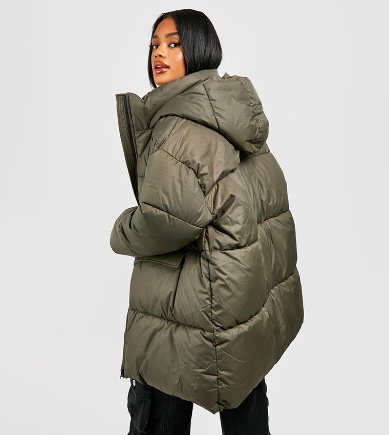 Oversized Puffer Boohoo Puffer Jacket Womens In Detachable - Main Image