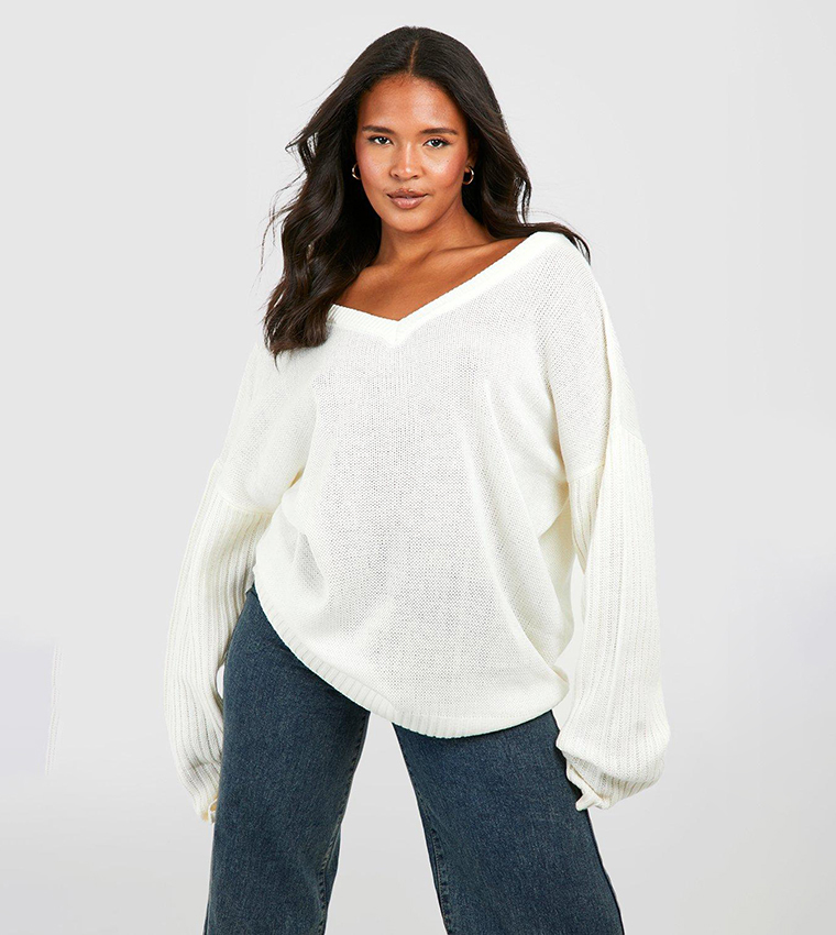 v neck loose sweaters for ladies