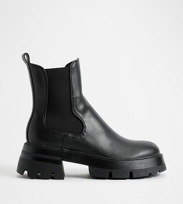 Buy Boohoo Cleated Sole Chunky Chelsea Boots In Black 6thStreet