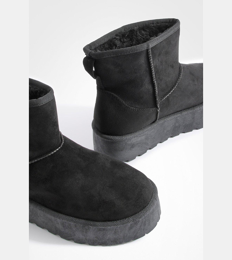 Wide Fit Platform Mini Cosy Boots
