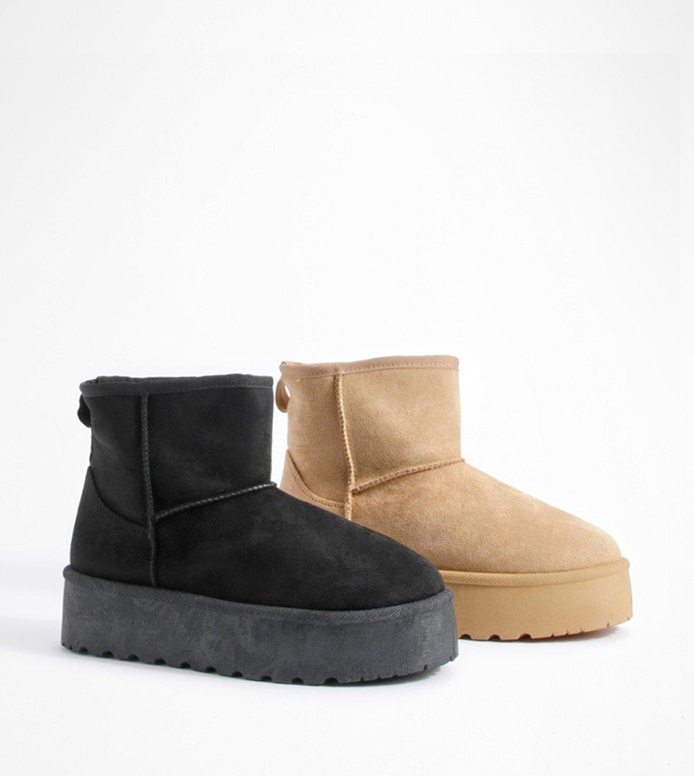 Wide Fit Platform Mini Cosy Boots