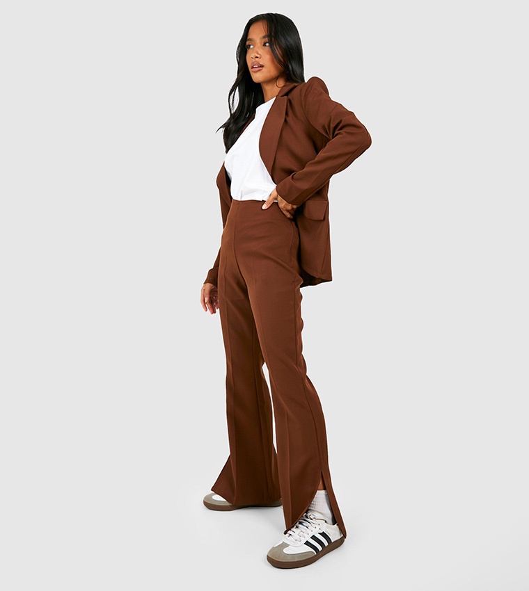 Women's Petite Ripple Rib Flared Trouser