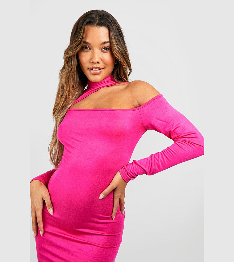 Cut Out High Neck Mini Dress