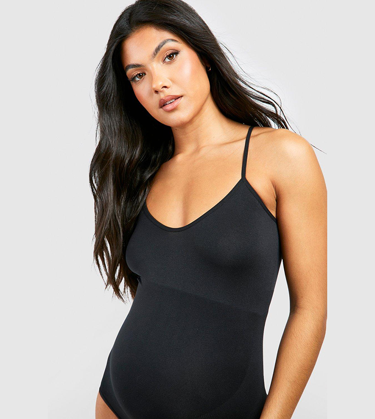 Buy Boohoo Maternity Bump Support Sculpt Shapewear Bodysuit In Black