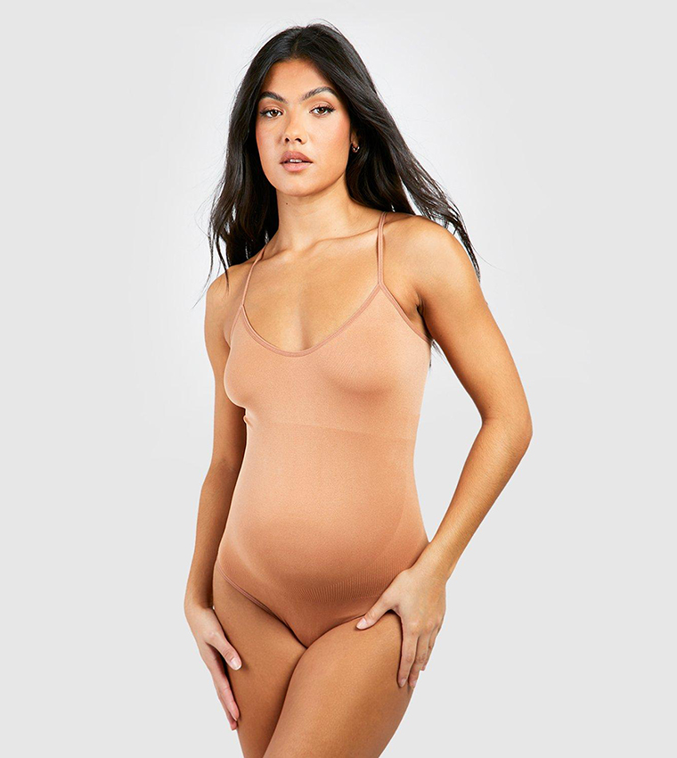 Buy Boohoo Maternity Bump Support Sculpt Shapewear Bodysuit In