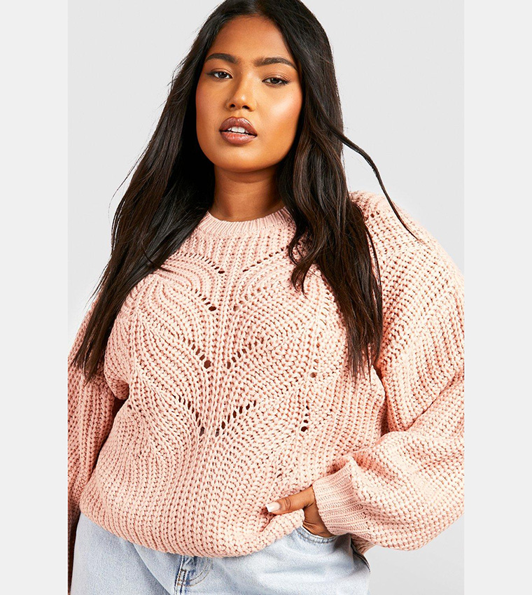 Buy Boohoo Chunky Fisherman Sweater In Pink