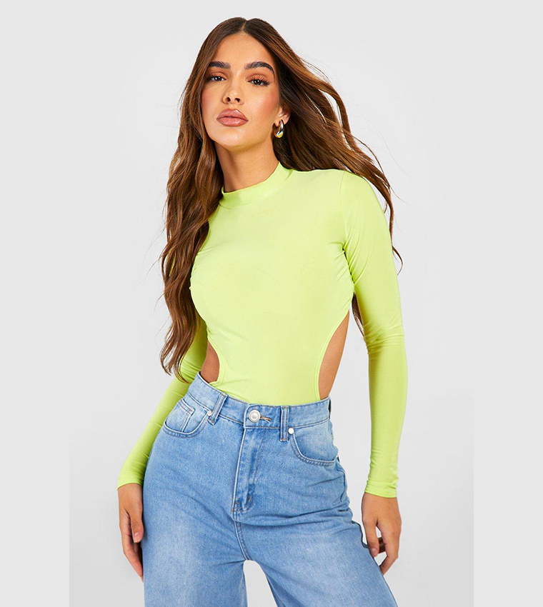 Lime green high neck top hotsell