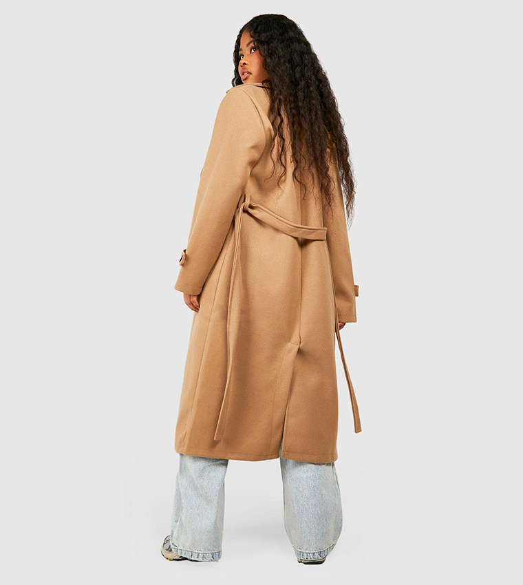 Petite belted cheap wool coat