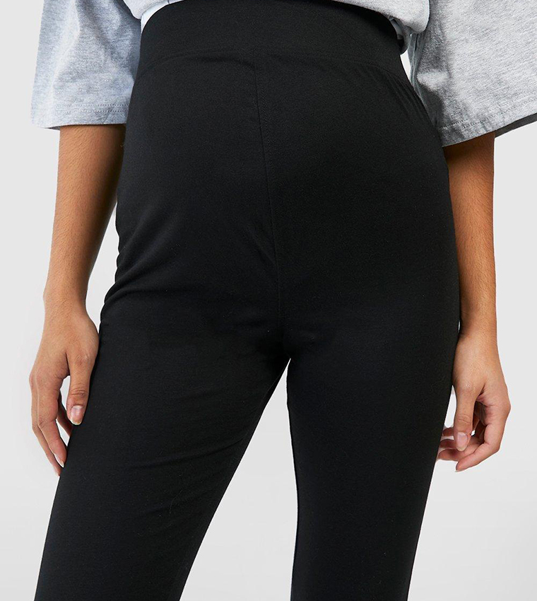 Buy Boohoo Cotton Jersey Wrap High Rise Leggings In Grey