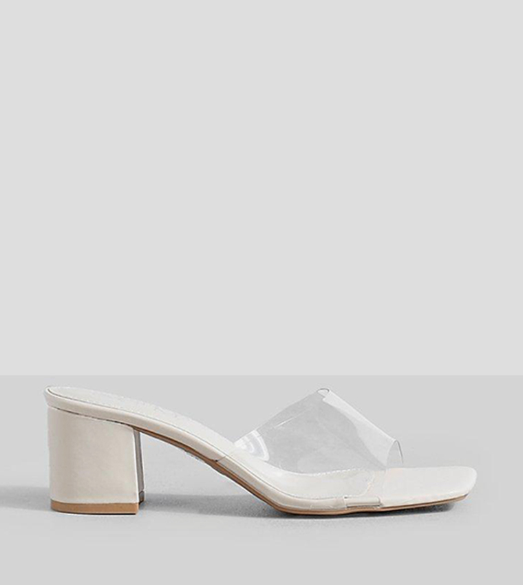 Clear low hotsell block heel sandals