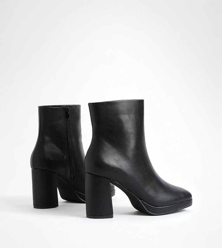 Buy Boohoo Platform Block Heel Ankle Boots In Black 6thstreet Saudi Arabia 9451