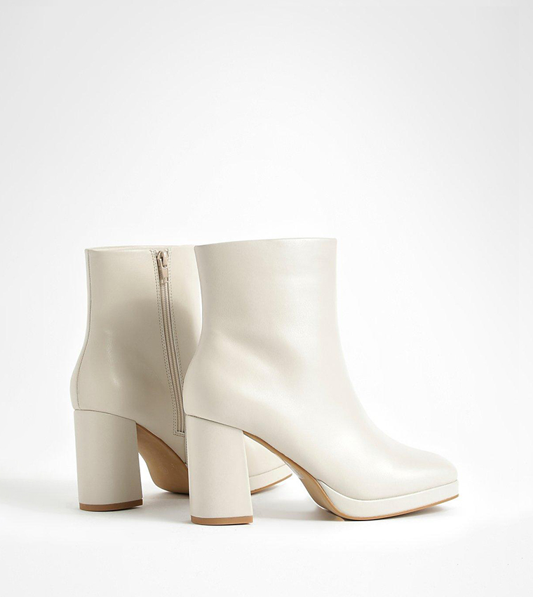 Platform Block Heel Ankle Boots