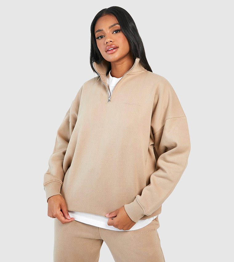 Half Zip Oversized Sweatshirt