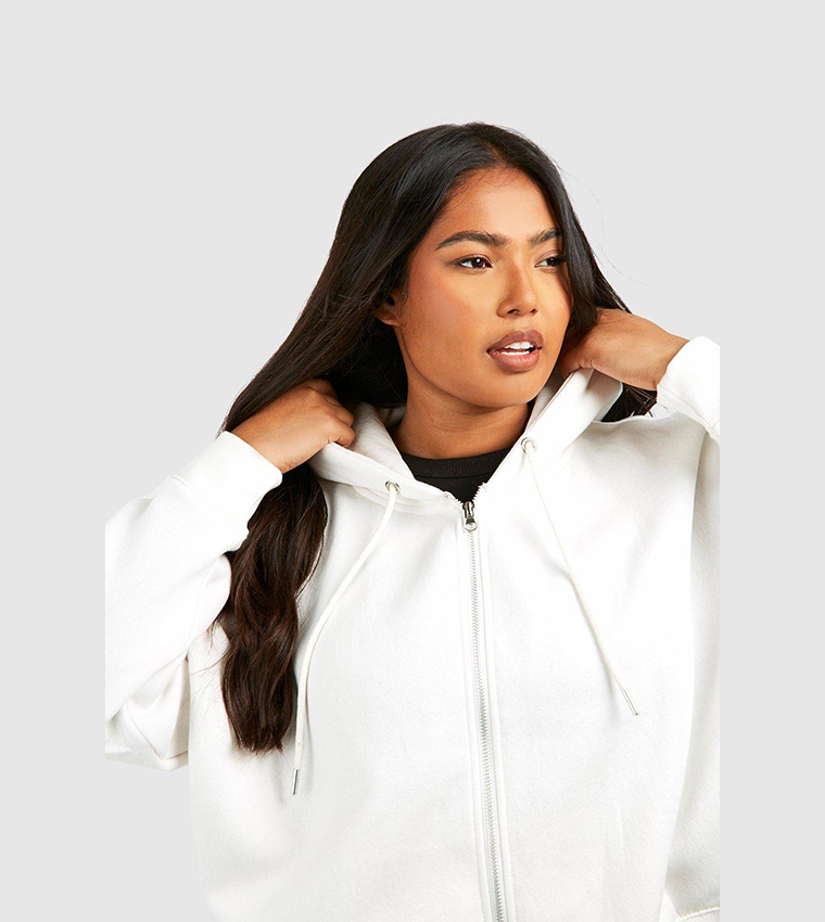 Tommy Jeans Plus ZIP THRU HOODIE - Fleece jacket - ecru/off-white