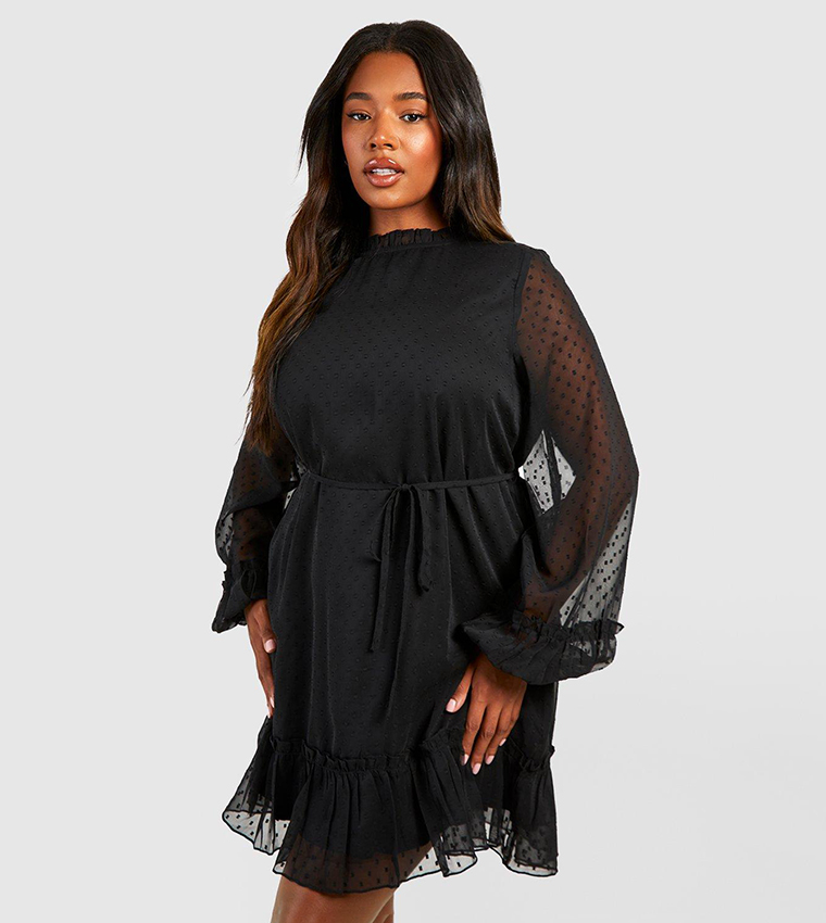 Black mesh skater discount dress