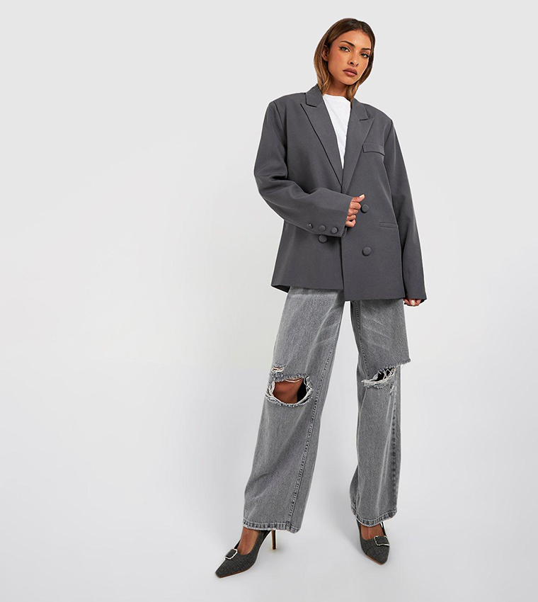 Double Breasted Relaxed Fit Tailored Blazer