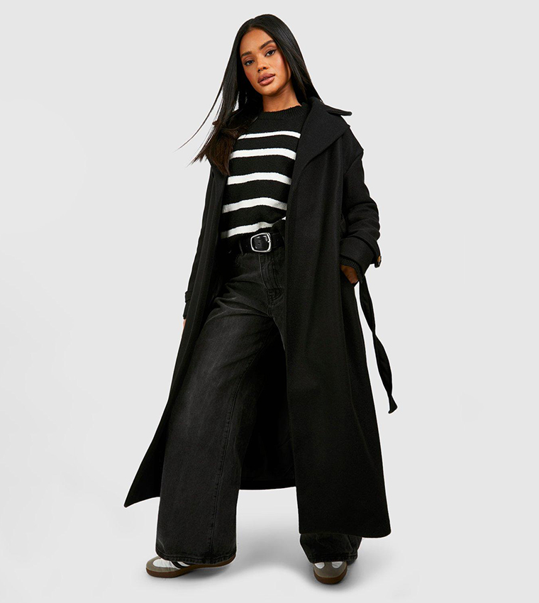 Oversized wool 2024 trench coat