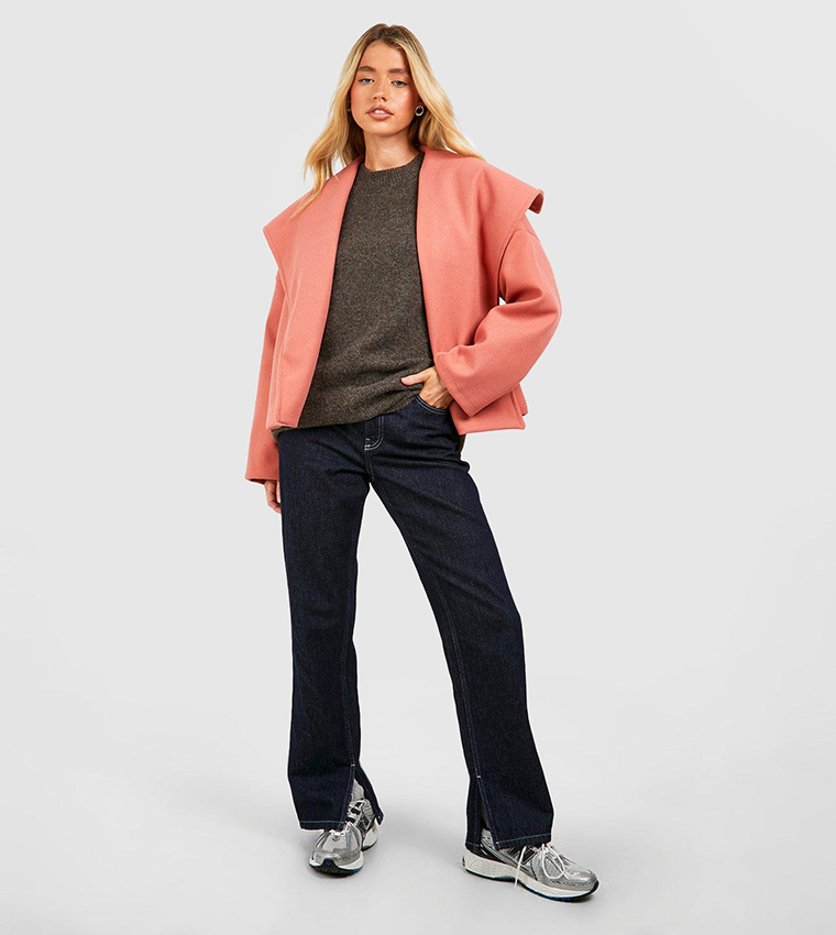 Pink Bow Hood Wool Jacket SSN0006