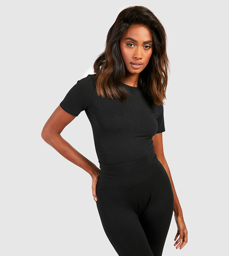 Buy Boohoo Premium Super Soft Cap Sleeves Backless Bodysuit In