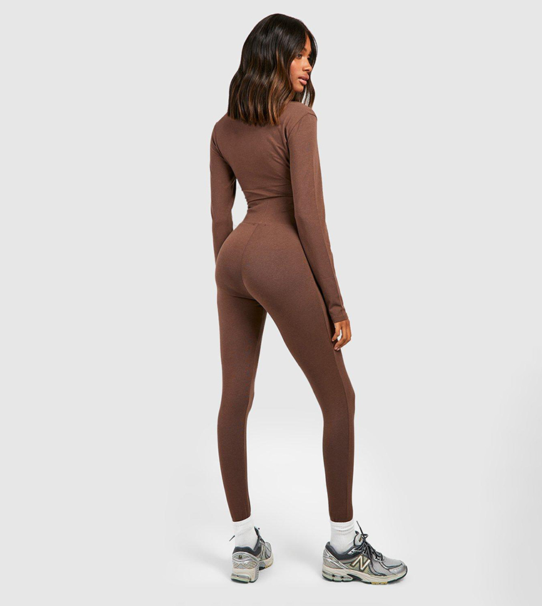 Buy Boohoo Premium Super Soft High Waisted Leggings In CHOCOLATE