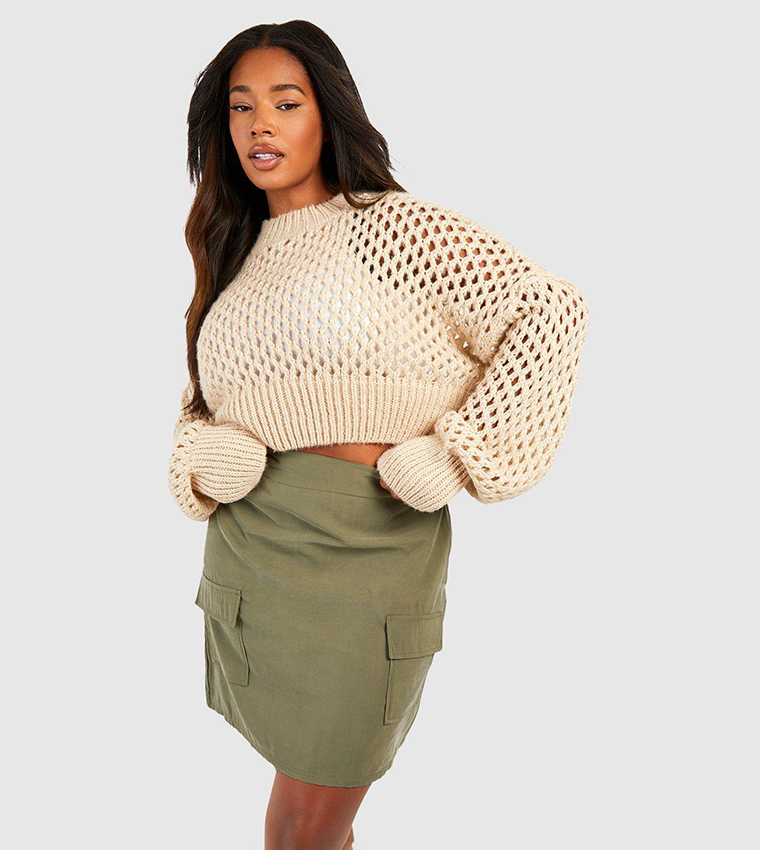 Buy Boohoo Woven Pocket Detail Cargo Mini Skirt In Khaki 6thStreet Bahrain