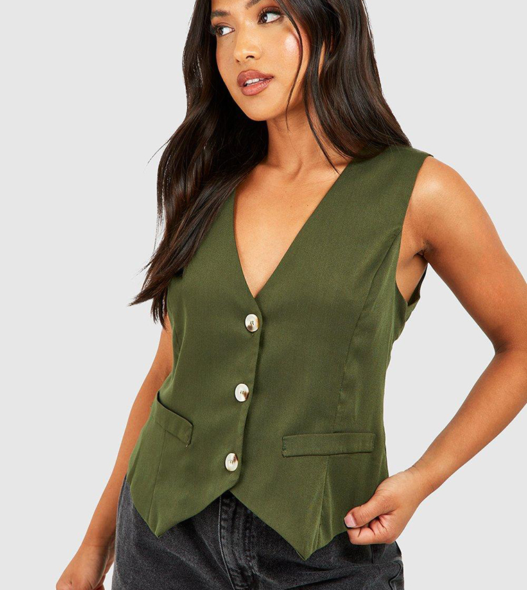 Olive green skirts outlet vest