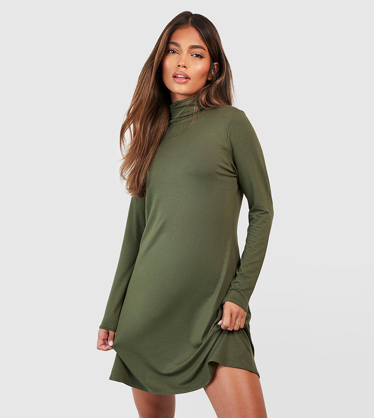 High neck jersey swing dress hotsell