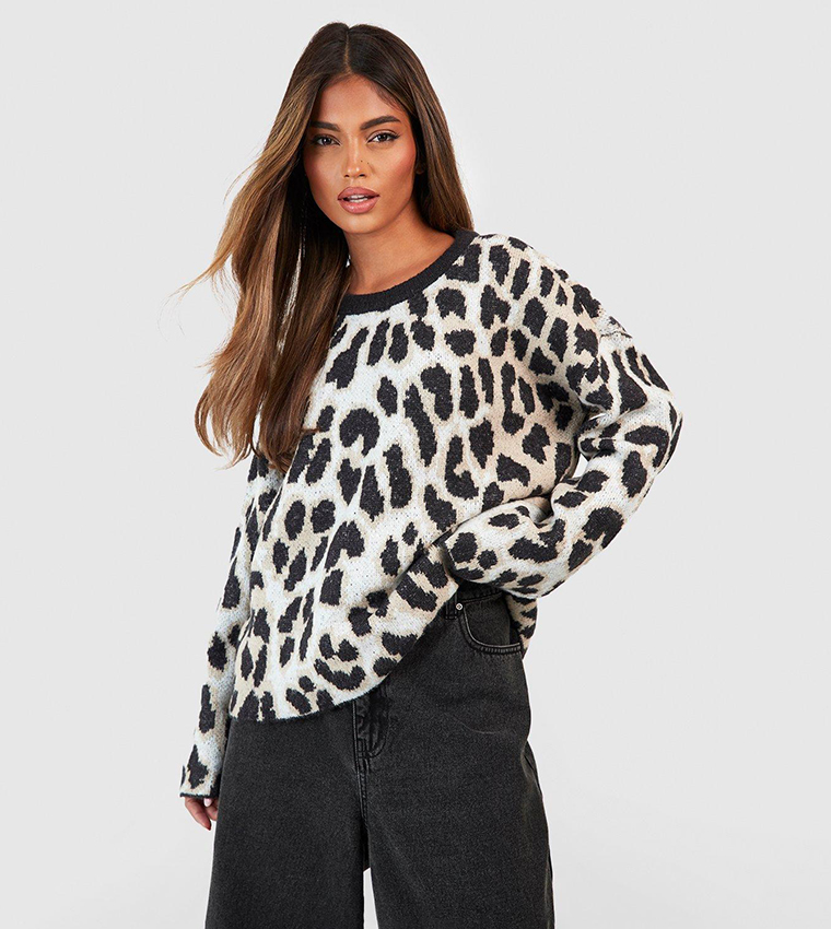 Black and leopard print clearance jumper