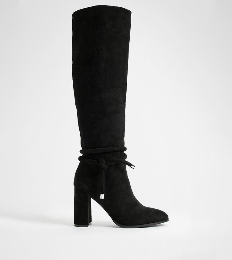 Black tie 2024 knee high boots