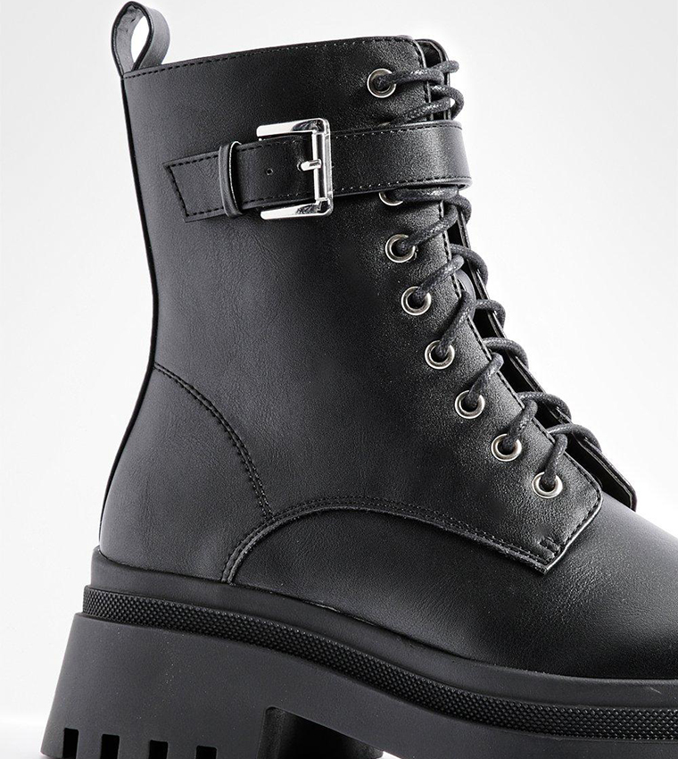 Buckle Detail Chunky Hiker Boots