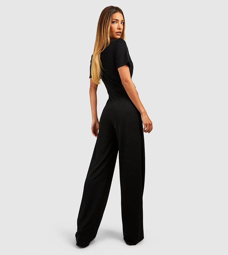 Crepe full cheap leg jumpsuit