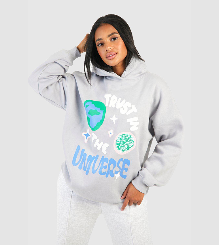 Oversized grey outlet sweatshirt womens