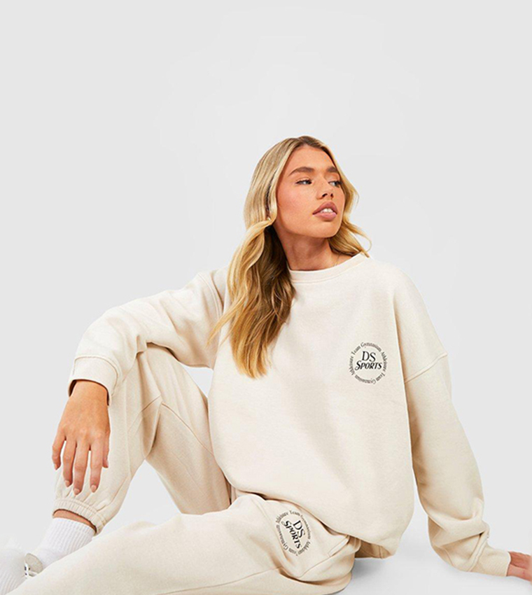Buy Boohoo Ds Sports Slogan Sweatshirt Tracksuit In White