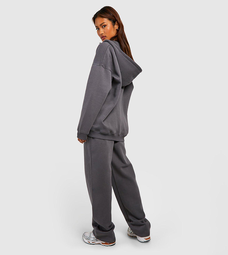 Grey hot sale ribbed tracksuit