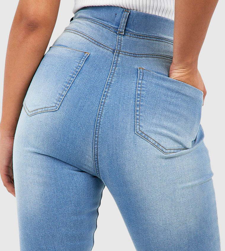 Coated High Waisted Denim Jeggings