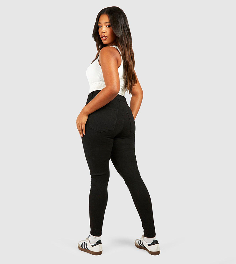 Buy Boohoo High Waist Skinny Fit Jeans In Black 6thStreet UAE