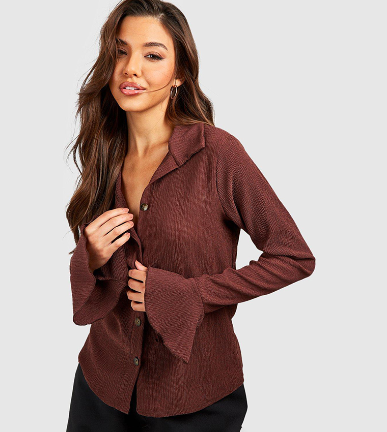 Crinkle Shirt - Dark Chocolate