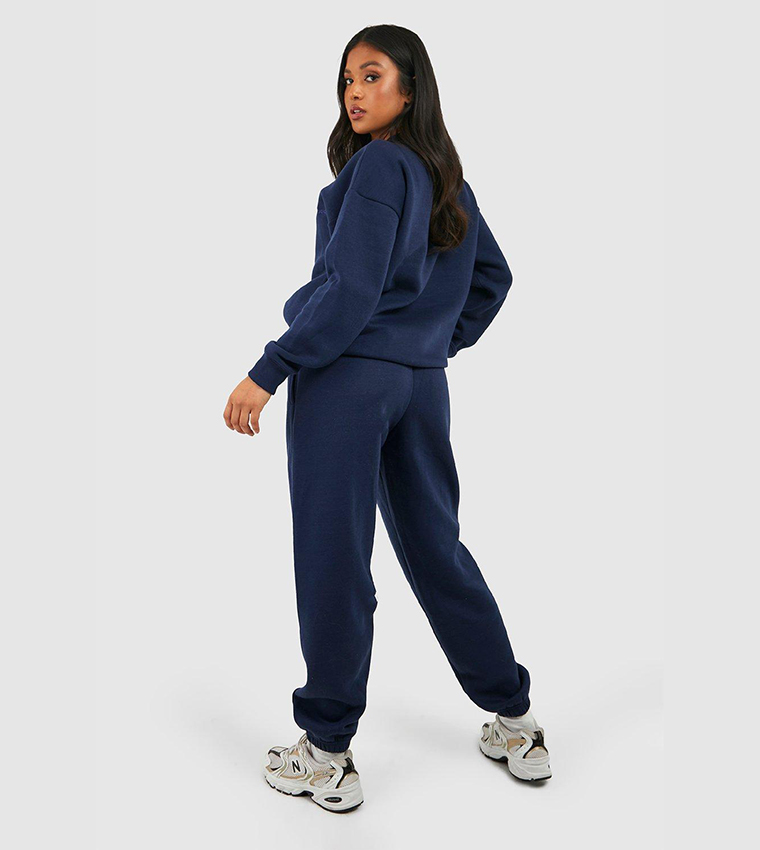 Buy Boohoo Petite Dsgn Studio Embroidered Tracksuit In Navy