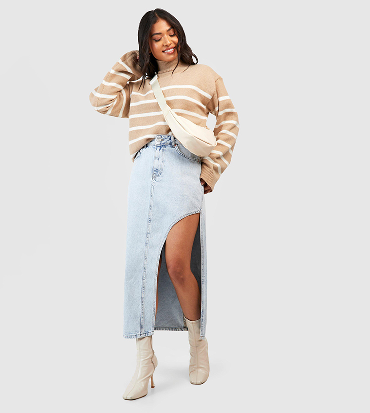 Boohoo Plus Size Taupe Sweater Plus Sheer Distressed Oversized