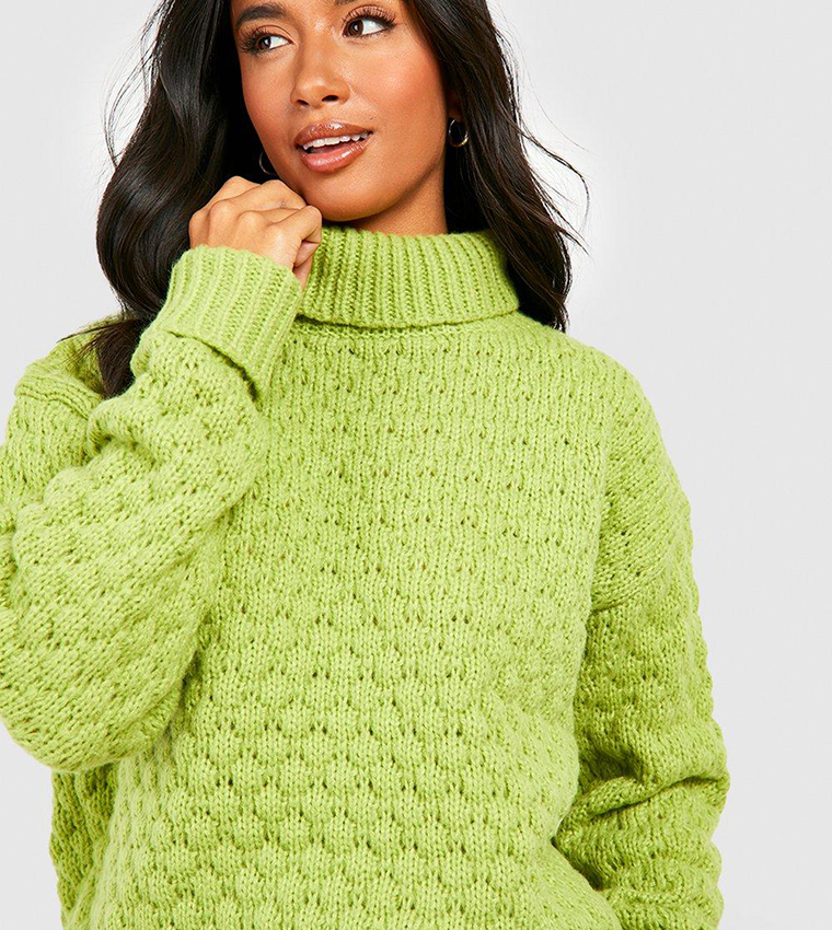 Lime green deals roll neck