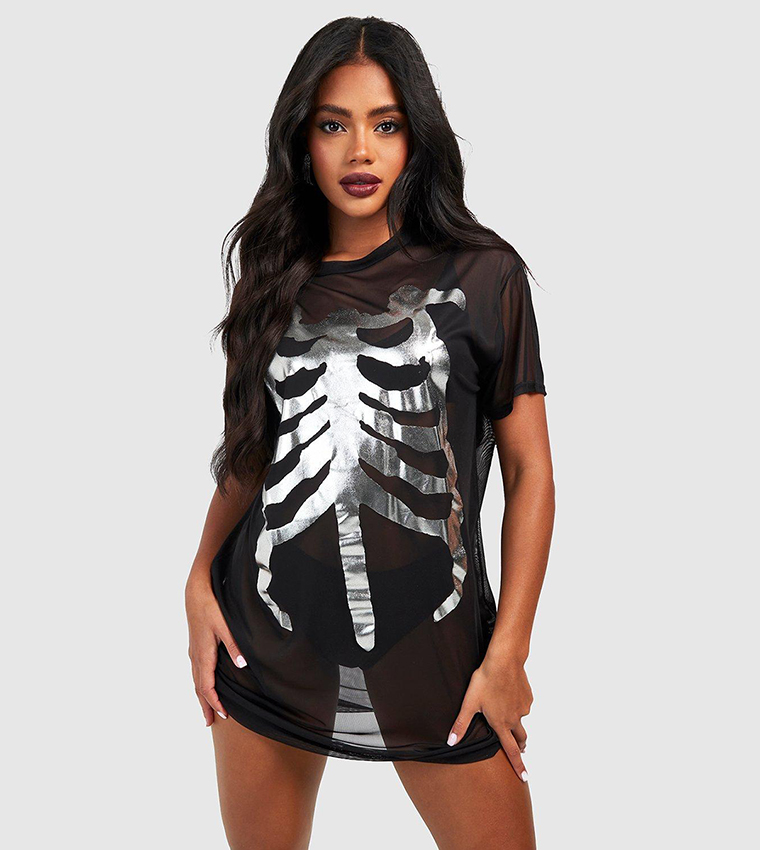 Skeleton t shirt dress online