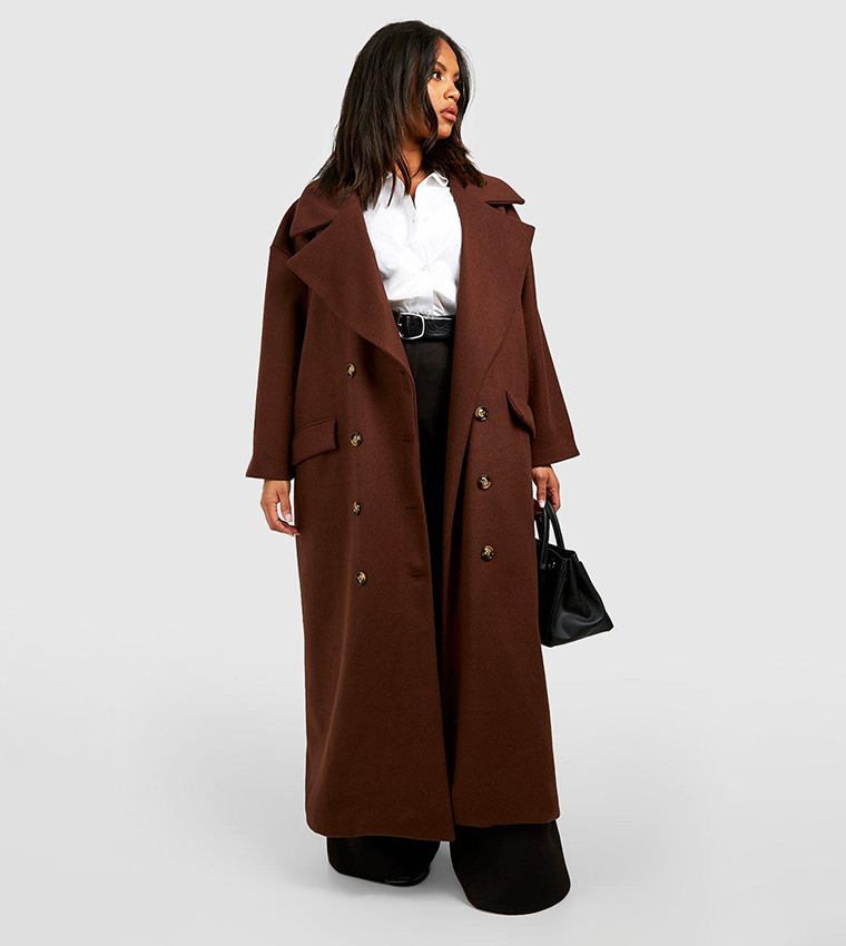 Oversized long shop wool coat