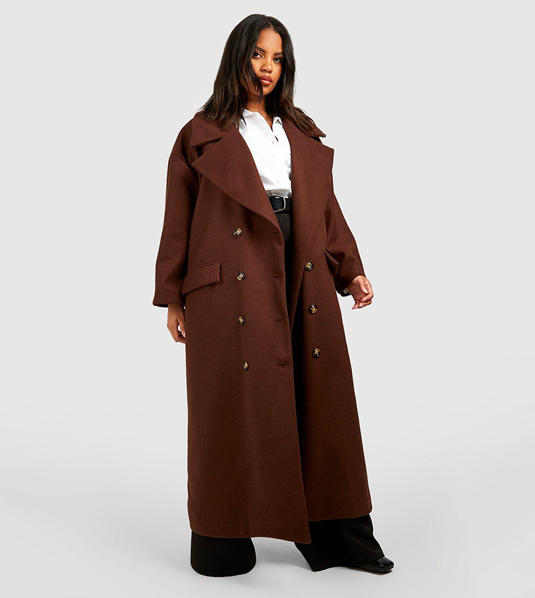 Chocolate wool coat sale