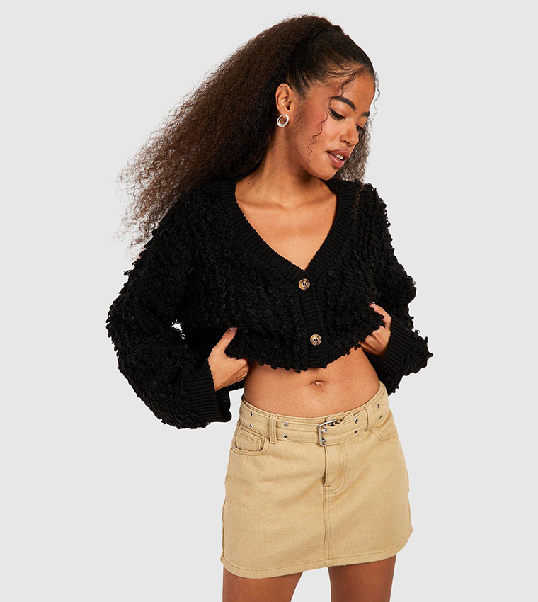 Black loopy clearance cardigan