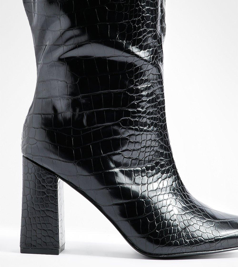 block heel high boots