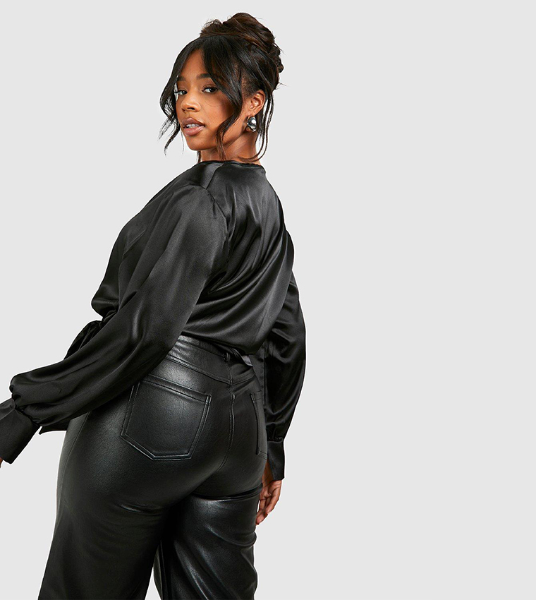 Satin Wrap Tie Top