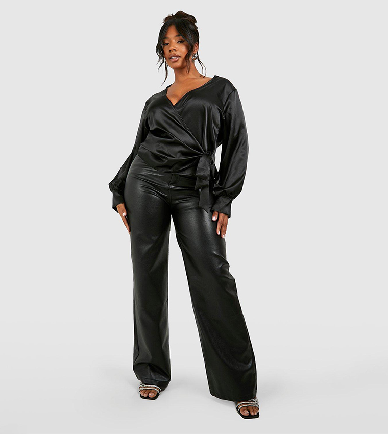 Satin Wrap Tie Top
